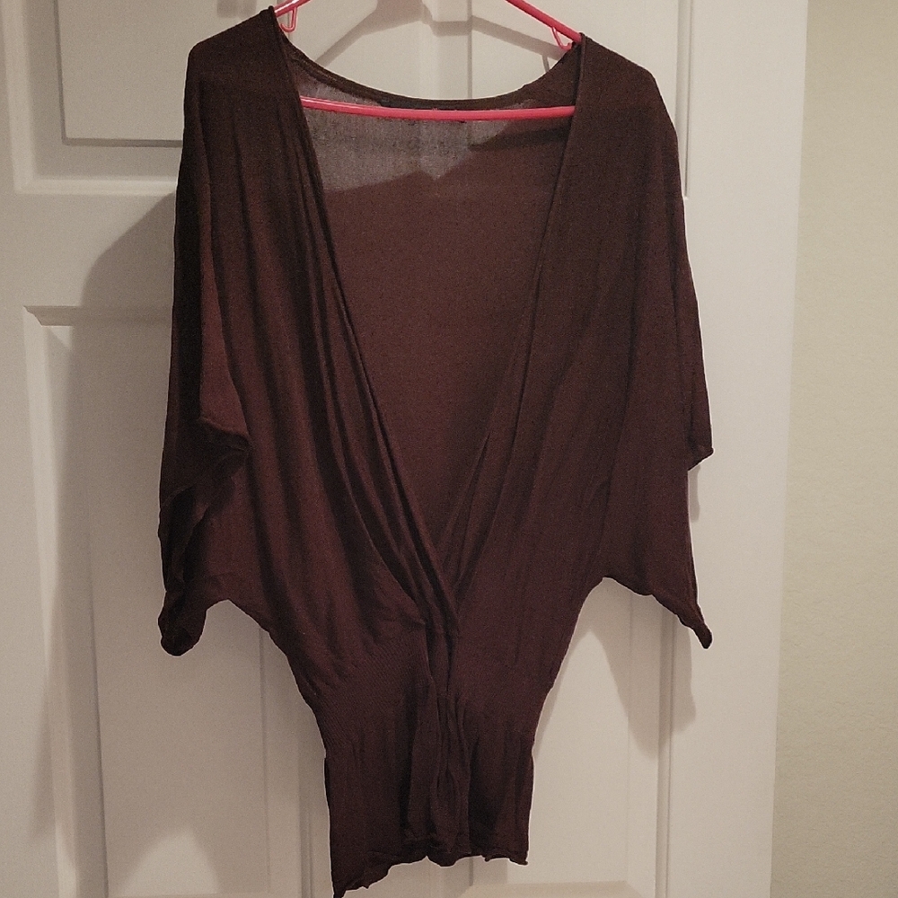 Willi Smith Deep Brown V-Neck Sweater